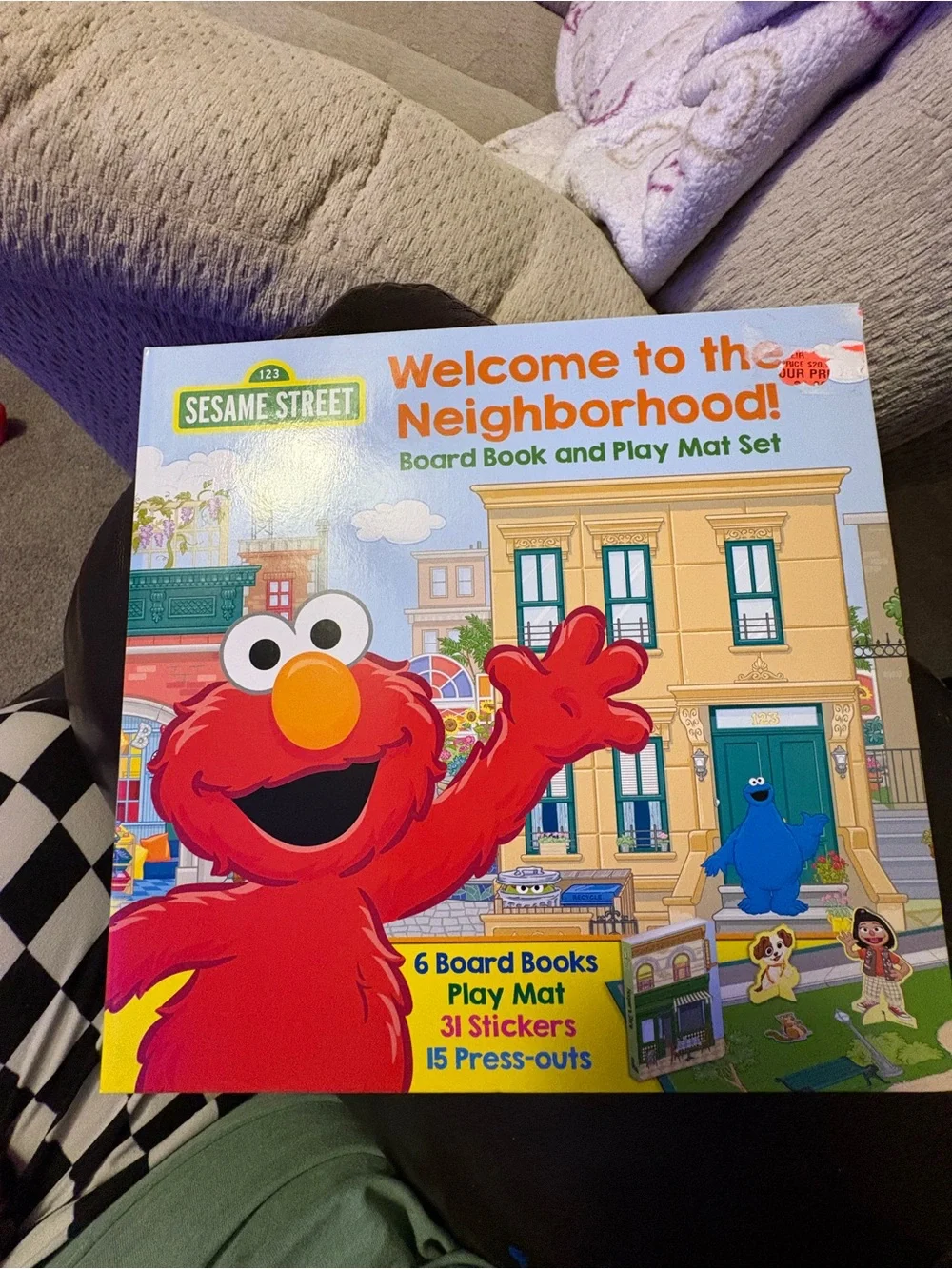 Sesame Street Blue and Green Board Book and Play Mat Set